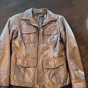 Rinascimento leather Brown Jacket barely worn